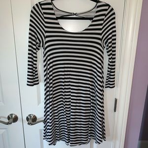American Eagle black striped dress